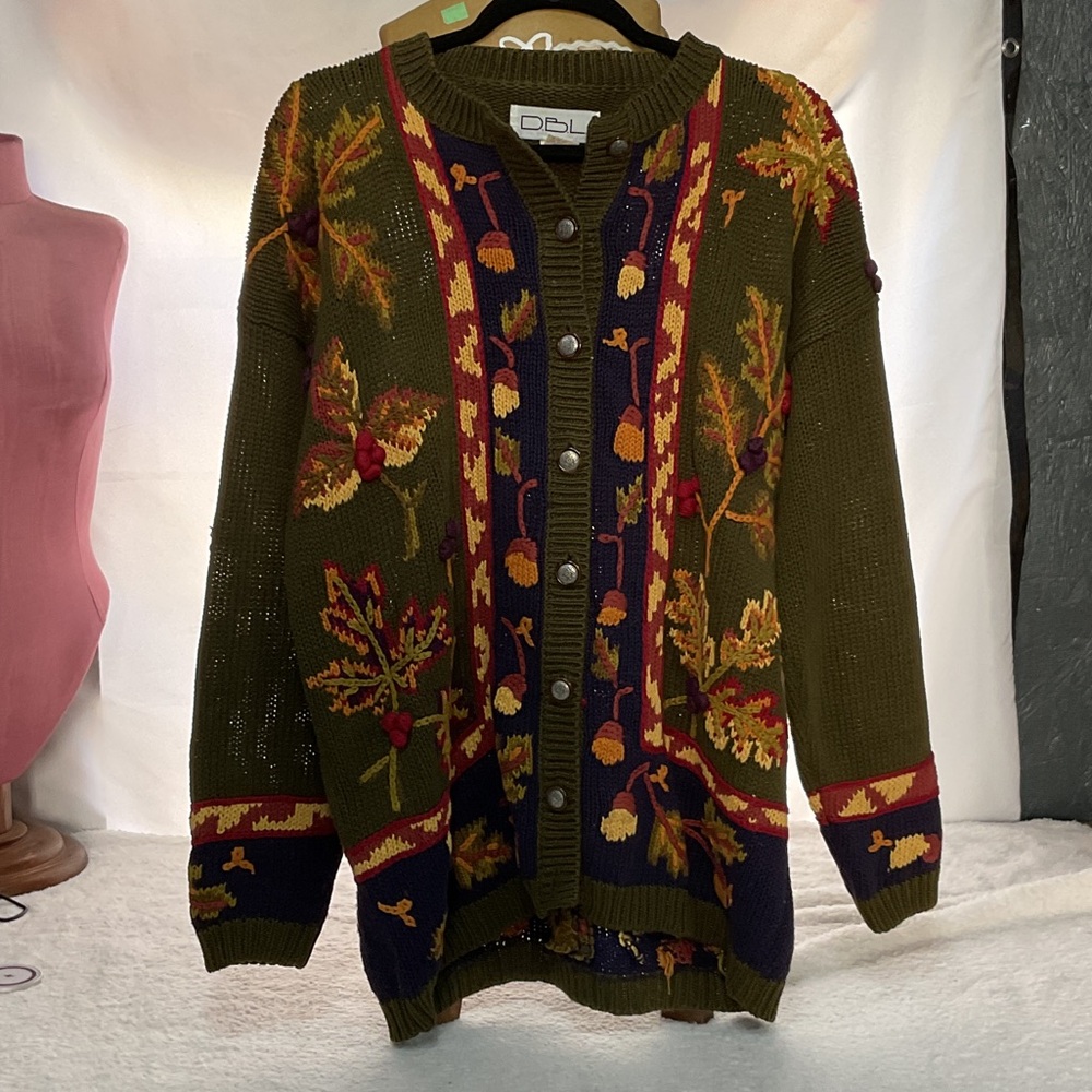 D.B.L. Olive Green Knit Cardigan